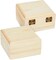 6 Pack Unfinished Wooden Boxes with Hinged Lids - Pinewood Magnetic Storage for Crafts & Jewelry - Unfinished Wood Box